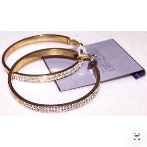 Jennifer Lopez Gold and silver rhinestone hoop earrings